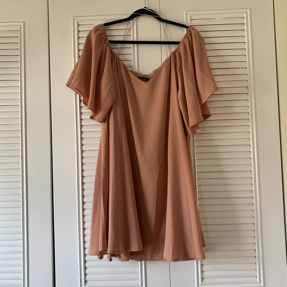 ***MAUVE OFF THE SHOULDERS DRESS***